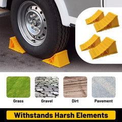 HOXWELL bright-colored chocks aid quick placement in dim environments