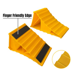HOXWELL yellow chocks with good traction for trucks and campers