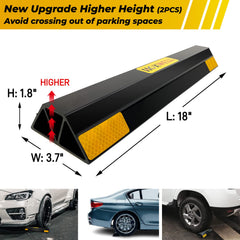 HOXWELL parking stopper with yellow safety stripe improves visibility in dim spaces