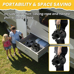 HOXWELL portable stabilizer block supports 40,000 lbs GVW per block.