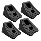 HOXWELL travel trailer wheel chocks in stackable design provide secure stability.