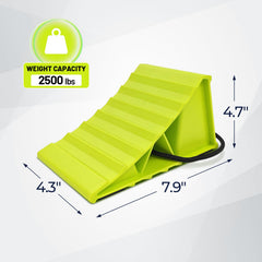 HOXWELL wheel chocks with triangular structure provide durable base and grip.