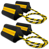 HOXWELL wheel chocks durable rubber block; reliable tire grip for heavy vehicles.