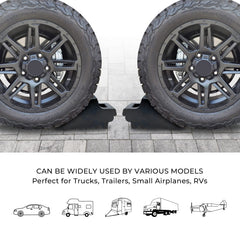 HOXWELL four-pack wheel chocks ready for trunk storage and transport