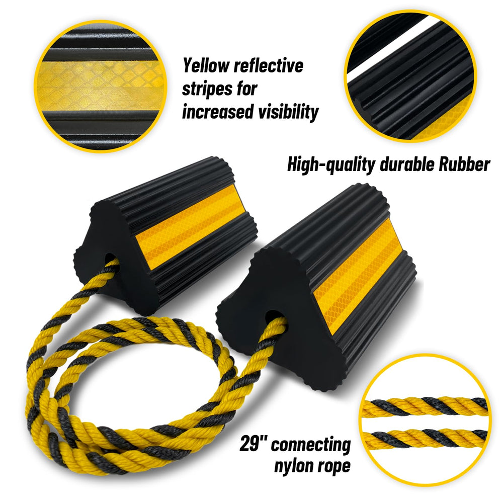 HOXWELL lightweight, portable chocks for easy transport and storage.