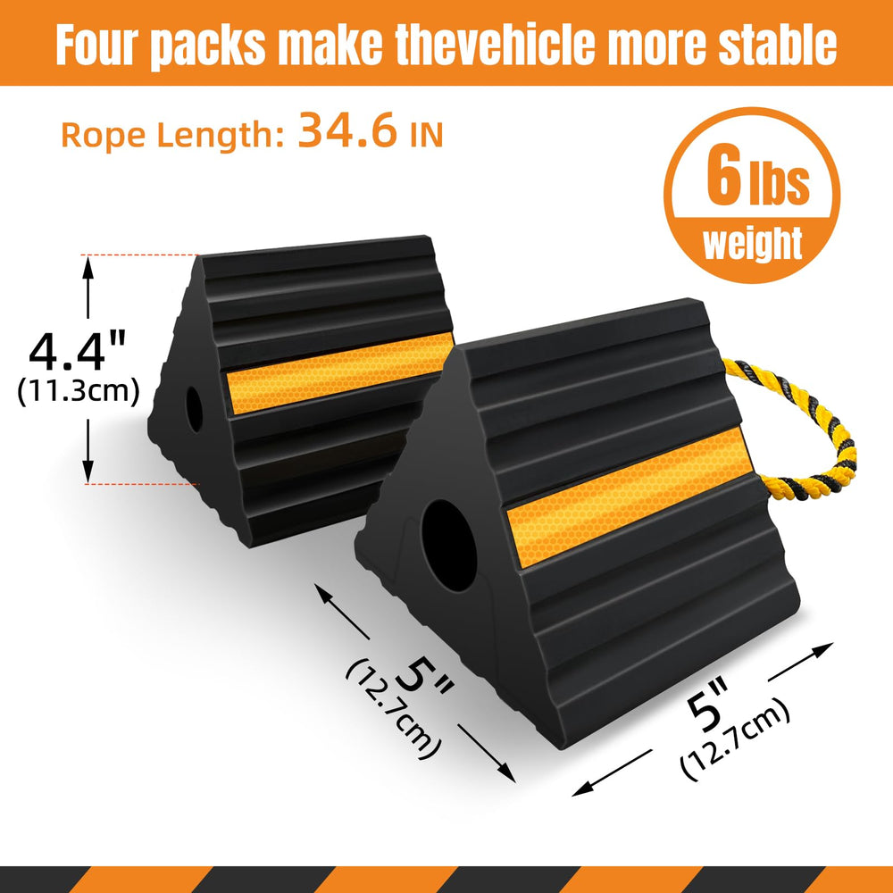 HOXWELL chocks secure grip on uneven surfaces for parking and maintenance.
