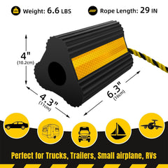 HOXWELL wheel chocks ideal for travel trailers and RV parking.