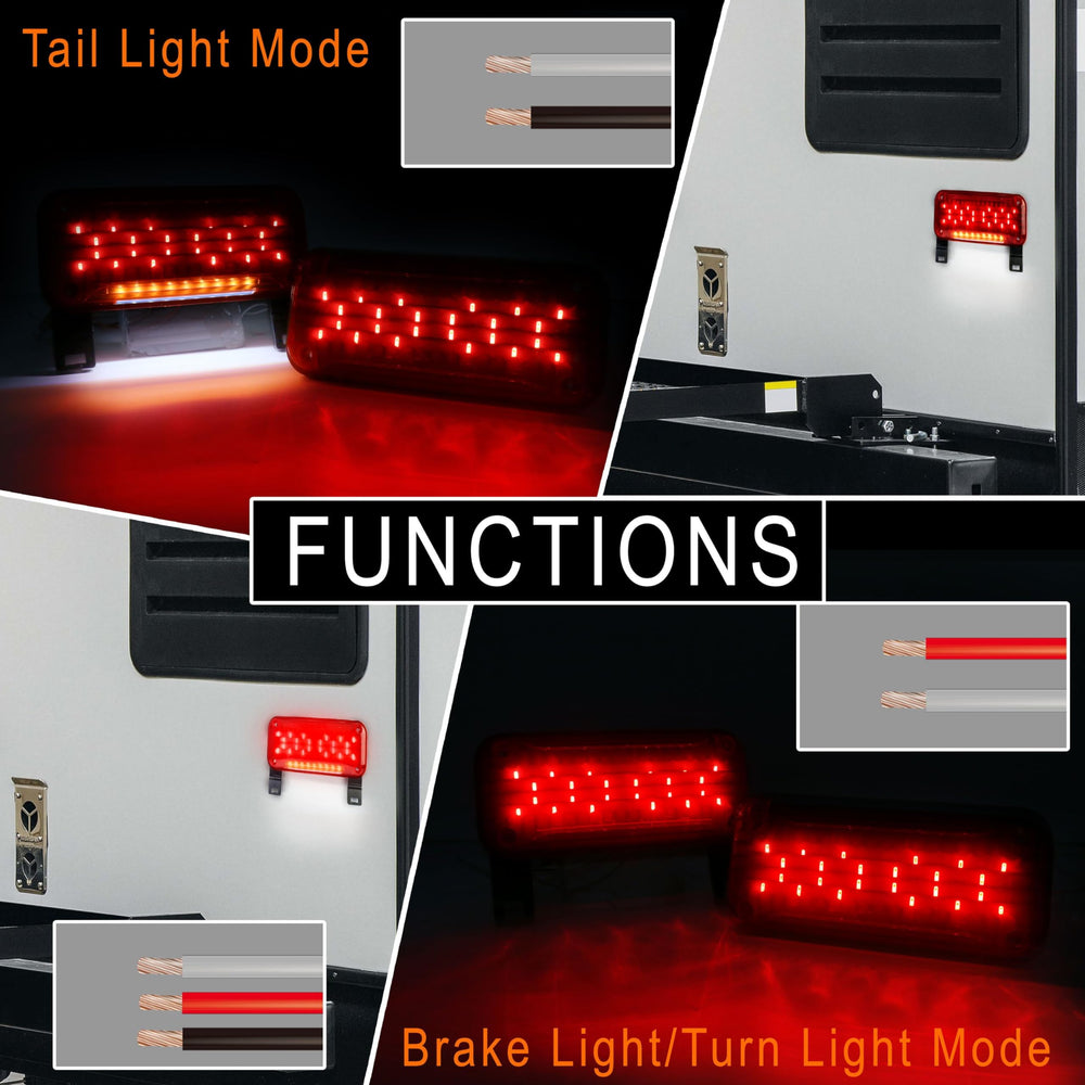 HOYUZA white license plate light integrated with rear lighting for compliance.