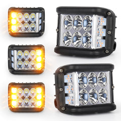 HOYUZA Side Shooter 4 inch LED pods mounted for broad night visibility.