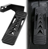HOZHEM dead-pedal aluminum pad enhances Jeep interior durability.
