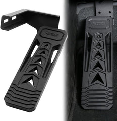 HOZHEM dead-pedal aluminum pad enhances Jeep interior durability.