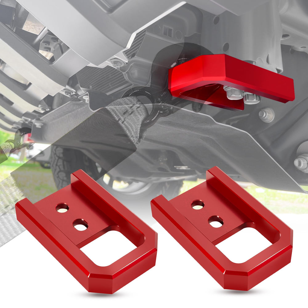 HOZHEM front tow hook for Tacoma 2024-2026 with red finish boosts recovery readiness.