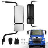 Hpdmauto black door mirror for the right passenger side of 2011+ Hino trucks, wider rear view.
