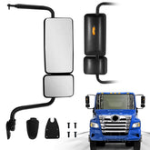 HPDMAUTO black door mirror with signal light for right passenger side on a Hino truck.