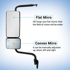 Hpdmauto easy-install door mirror for Hino right-side, quick fit and secure mounting.