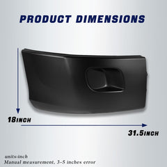 Hpdmauto Peterbilt 579 left bumper corner black finish looks durable