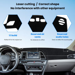 HPEVA dash cover installation demonstrates precise fit with Velcro.