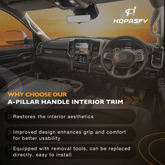 HQPASFY interior pillar-trim beige close-up shows durable auto-grade plastic.