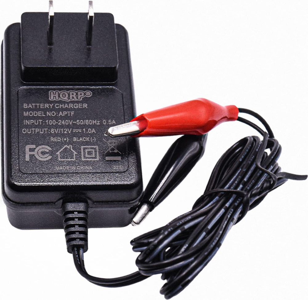 HQRP battery charger front view shows compact, plug-in ease for quick setup.
