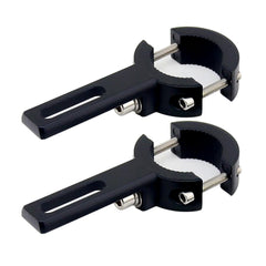 HQTS motorcycle spotlight mount bracket on handlebars offering secure, tool-free installation.