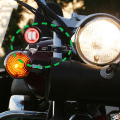 HQTS mount compatible with turn signals, fog lights, and work lights.