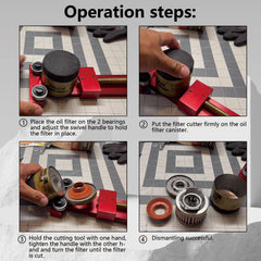 HRepair Oil Filter Cutter mounted for quick use in a professional shop.