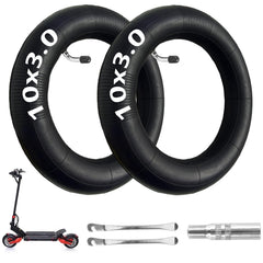 Hromra 10x3 inner tube with valve extension for easy inflation on 10-inch scooters.
