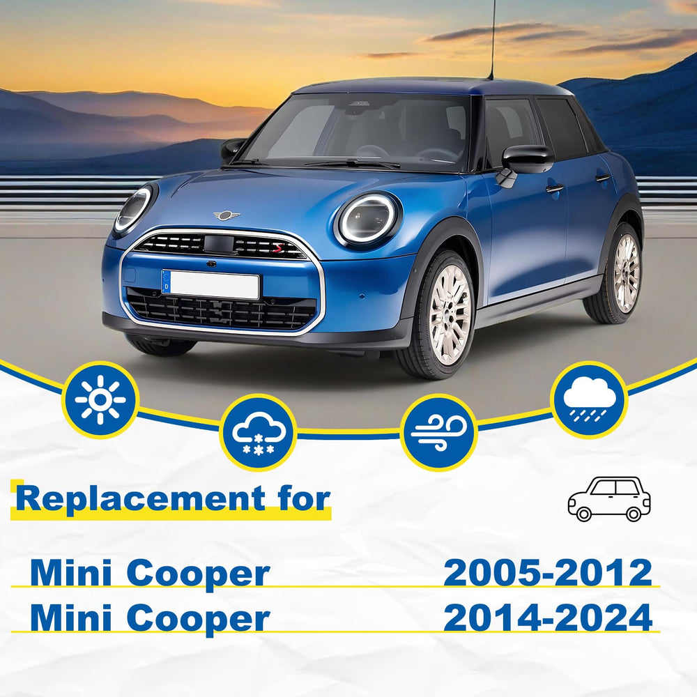HRSNO 10-inch rear wiper blade keeps the Mini Cooper rear window clear in rain.
