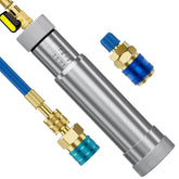 HTOMT AC oil injector kit 2oz with precise dosing for R134A and R1234YF systems.