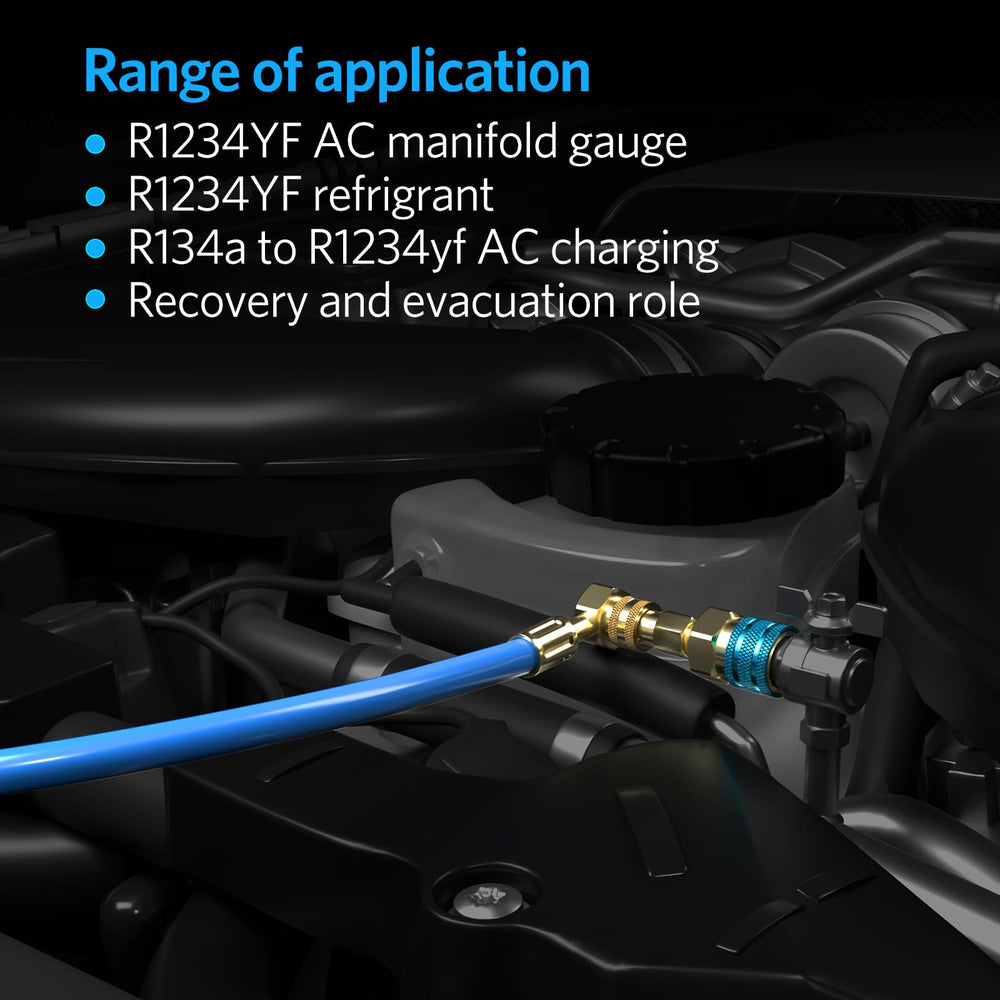 Versatile tool supporting recovery, evacuation, and recharge across R134A to R1234YF workflows.