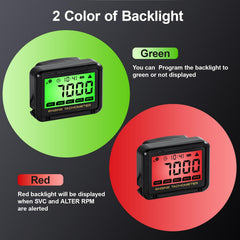 HTPREC digital tachometer with green backlight improves night readability