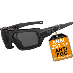 HTS Huntersky Q37 anti-fog lens close-up for fog-free sight on rides.