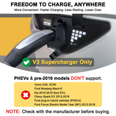 HUACAITU Tesla NACS to CCS adapter in-use at a Supercharger shows compatibility
