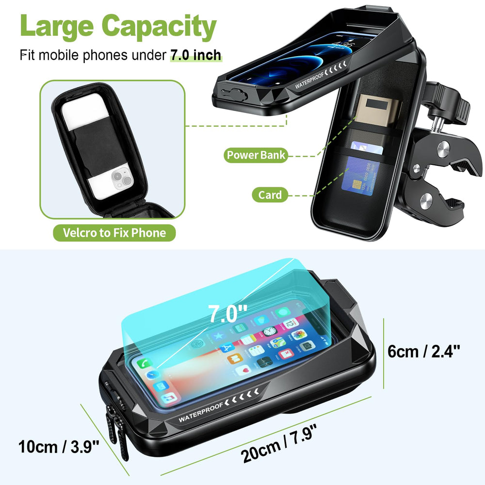 HUANLANG universal compatibility fits 4.7–7.0 inch devices on motorcycles