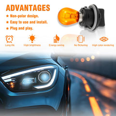 Includes two sockets and bulbs for front driver and passenger sides