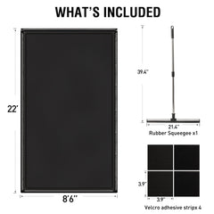 Huatean Home includes squeegee broom and Velcro strips for immediate setup