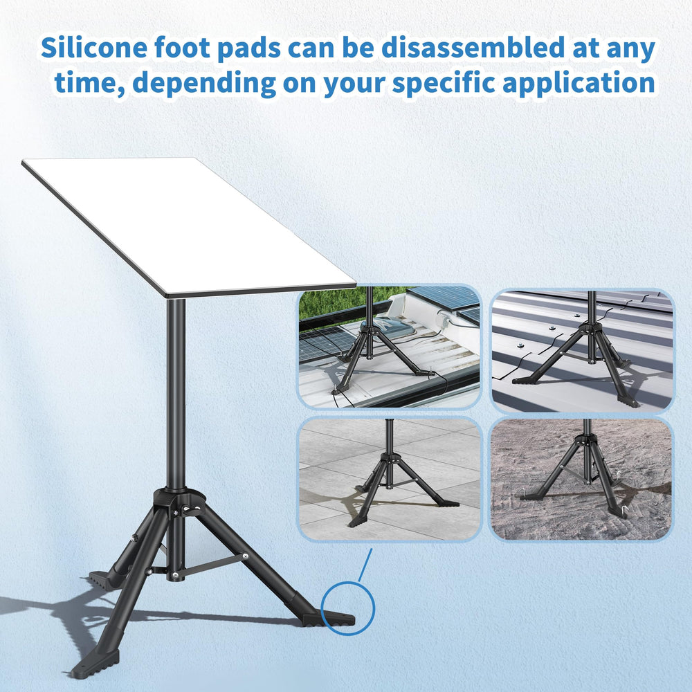 Hugener tripod secure bolts with rope setup for windy conditions