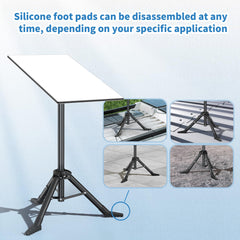 Hugener tripod secure bolts with rope setup for windy conditions