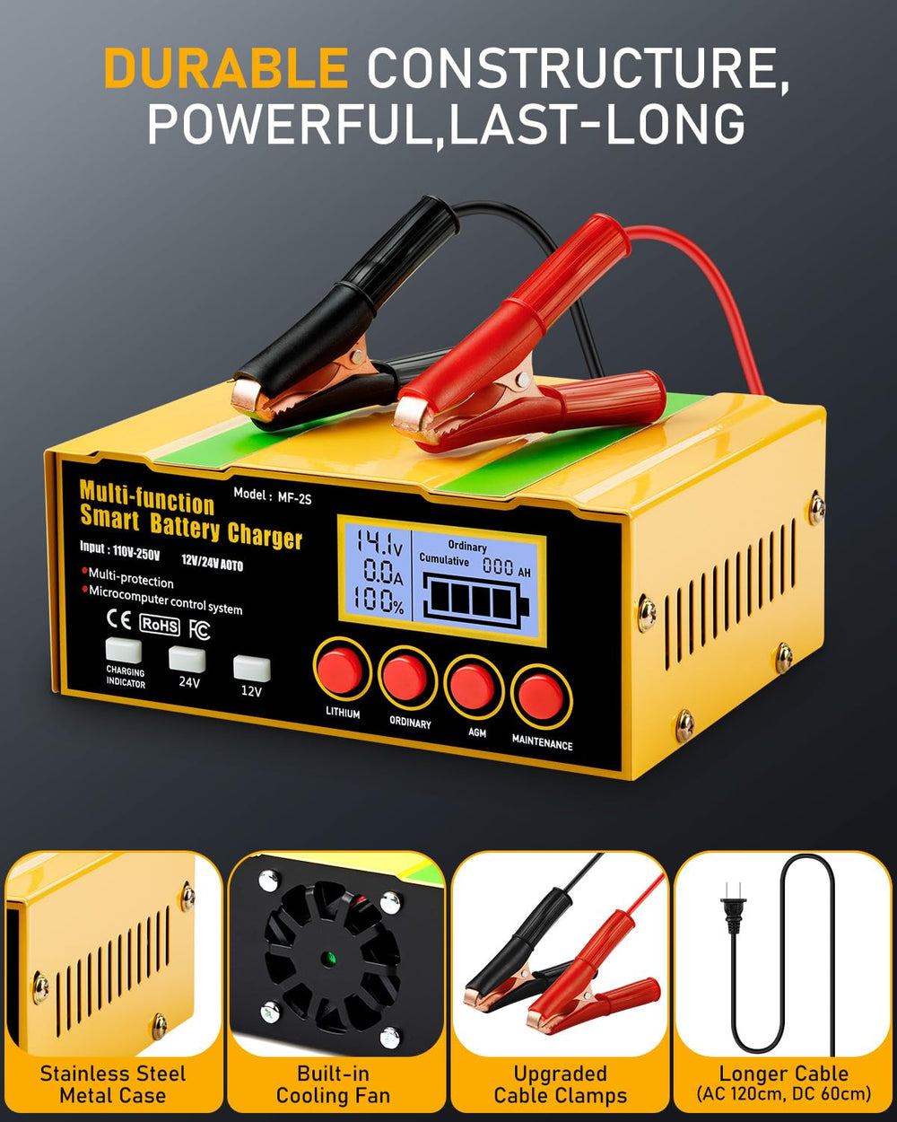 Huiaipaic seven-foot cable length enables flexible charging setup.