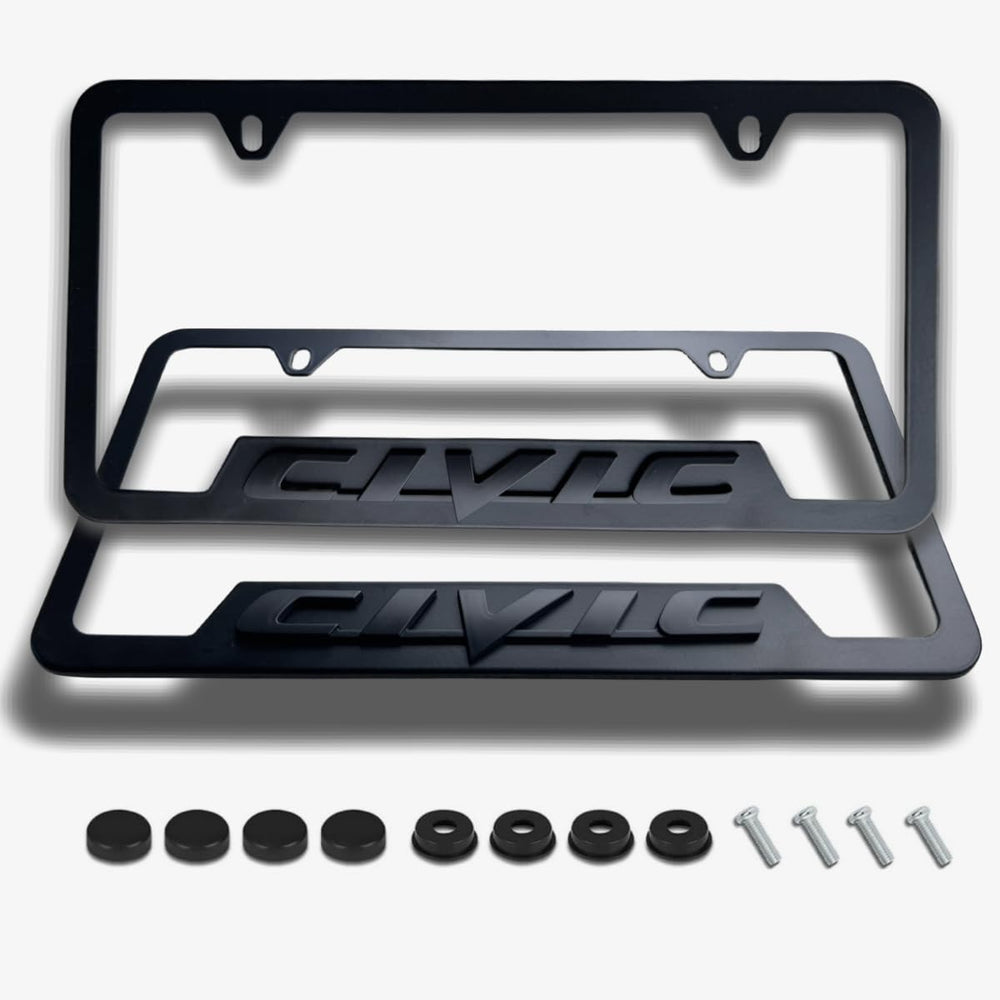 HUIANTS Civic license plate frame front and rear set for long-lasting protection