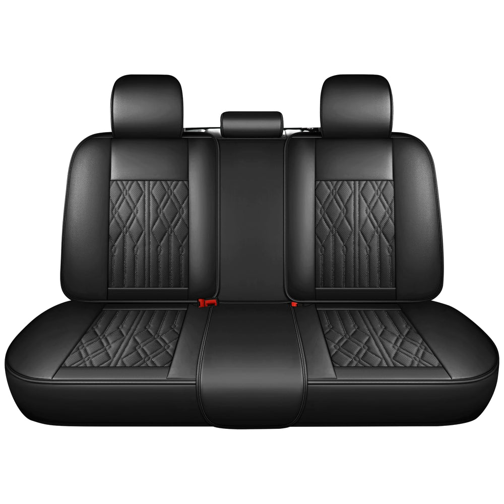 Huidasource leather back row seat cover back view highlights universal fit and style.