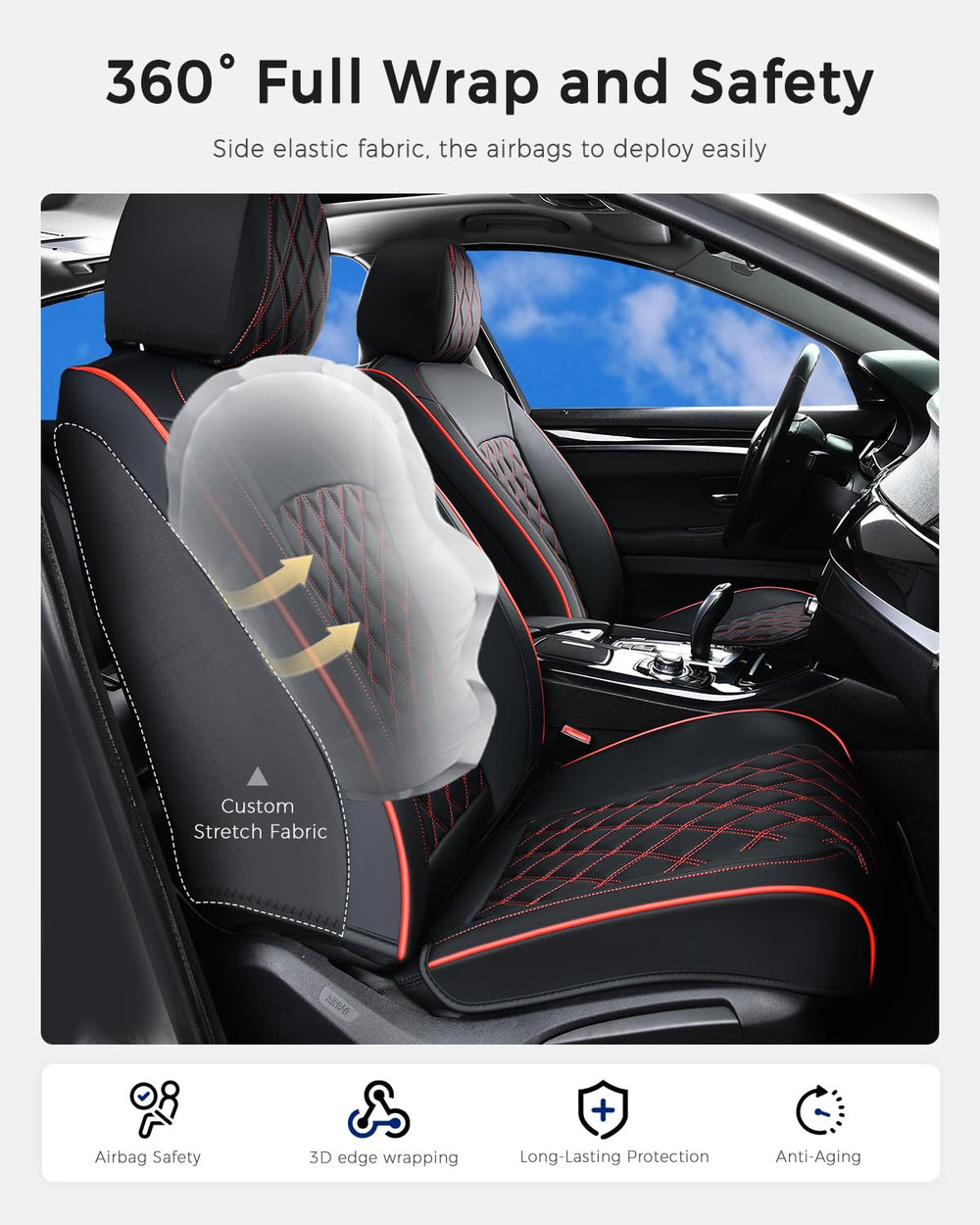 Huidasource full set installs without removing seats; includes video guide.