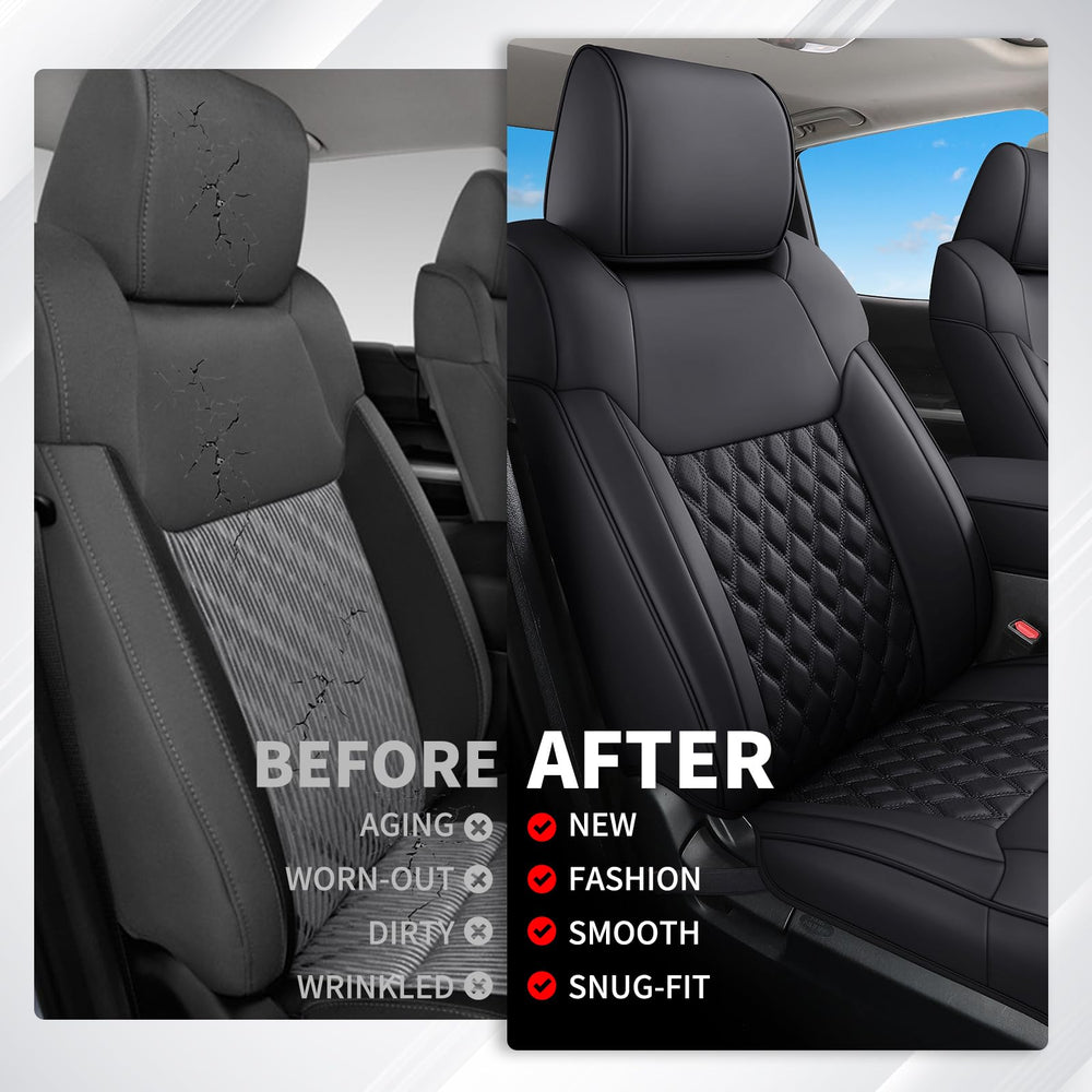 Huidasource Tacoma wrapped seat appearance showcases updated interior look.
