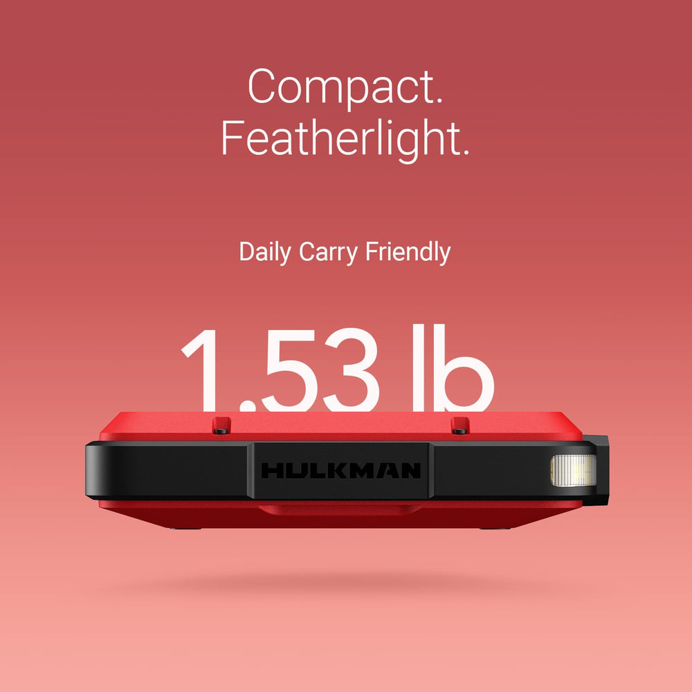 Hulkman Alpha Ultra Red 44.4Wh capacity powers devices and starts.