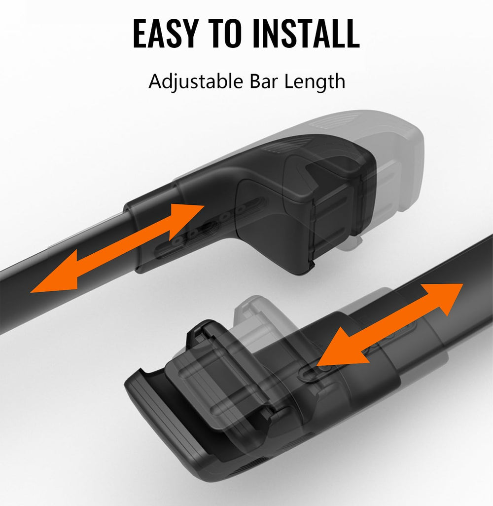 HmmtyRack front crossbar longer design fits longer roof spaces.