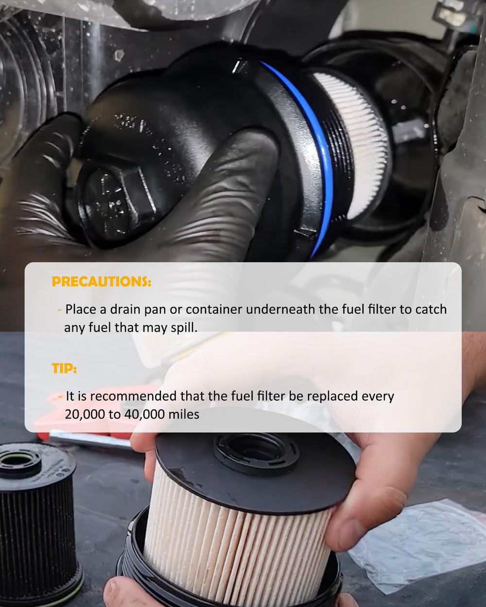 Water separation feature helps reduce contaminants in fuel.