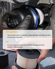 Water separation feature helps reduce contaminants in fuel.