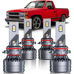 HUOKEDS Silverado hi/lo multi-beam front view with crisp 6500K white light.