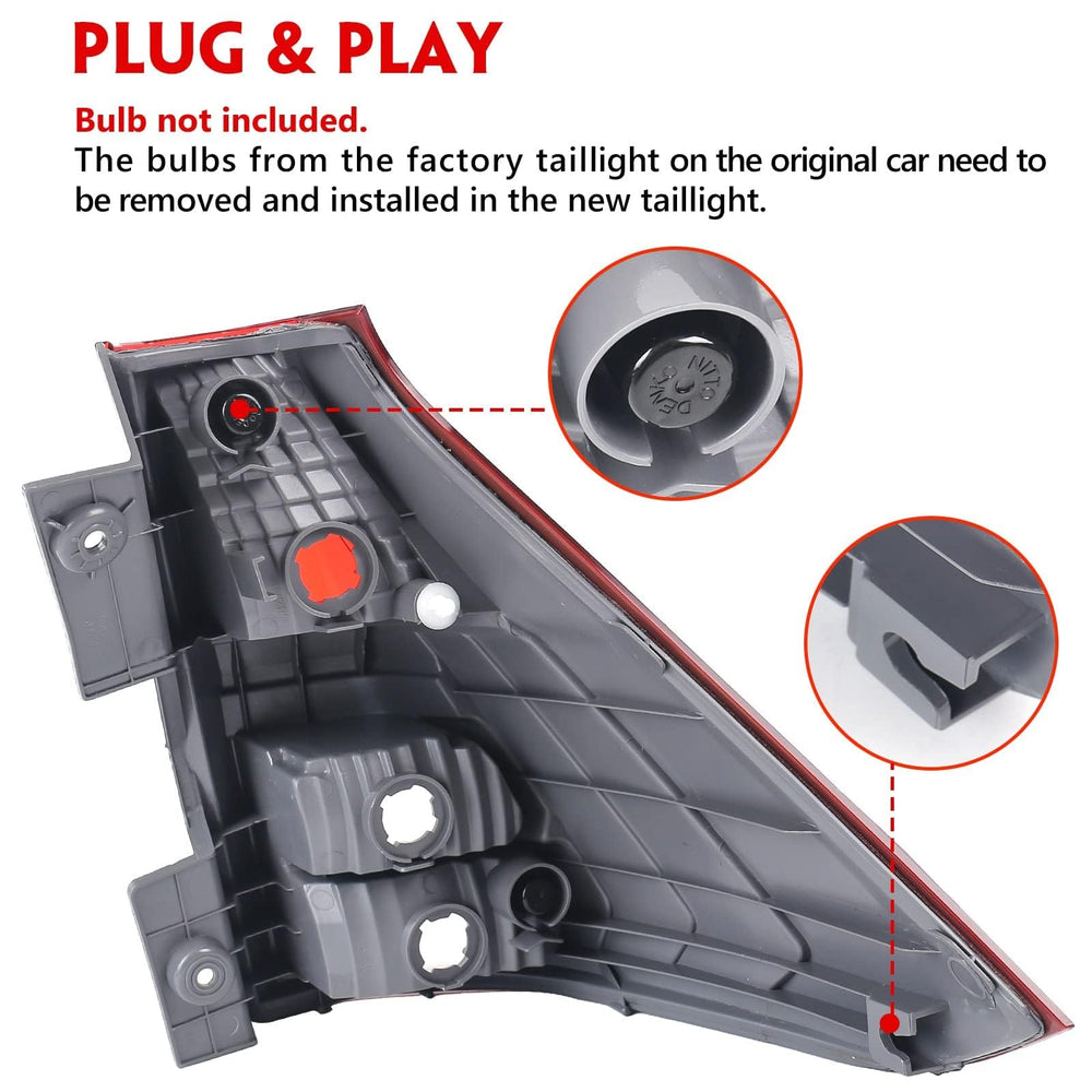 Huray CR-V tail light assembly image highlighting plug-and-play compatibility for easy replacement