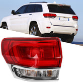Huray left outer taillight for Jeep Grand Cherokee showing compatibility with chrome trim.